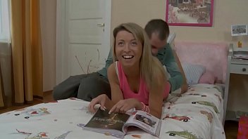 On a narrow bed, a young slut bangs a hungry bachelor